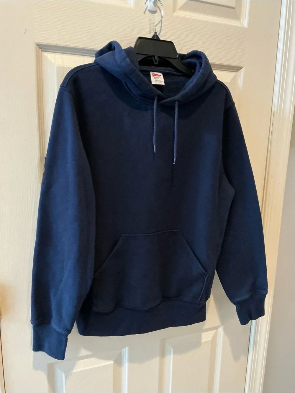 J. Crew 14oz Fall Fleece Heritage Hoodie Navy Pullover Sweatshirt Mens Unisex SM